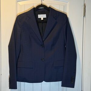 Boss Midnight Houndstooth 100% Wool Jacket Size 6